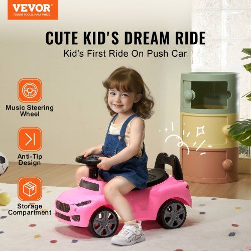 Ride On Push Car for Toddlers Ages 1-3 Ride Racer Sit to Stand Toddler Ride On Toy Classic Kids Ride On Car with Music Steering Wheel & Under Seat Storage