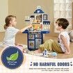 Kitchen Playset Kids Pretend Cooking Play Toy 48 Piece Accessories Blue