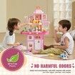 Kitchen Playset Kids Pretend Cooking Play Toy 48 Piece Accessories Pink