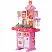 Kitchen Playset Kids Pretend Cooking Play Toy 48 Piece Accessories Pink