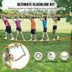 Slackline Kit with Training Line 18.3m Backyard Slack Line Equipment Easy Setup Tight Rope for Kids Adults Complete Slackline Set with Tree Protectors