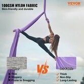 Aerial Yoga Hammock & Swing 4 m Length Yoga Starter Kit with 100gsm Nylon Fabric Full Rigging Hardware and Easy Set-up Guide Antigravity Flying