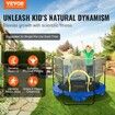 5FT Trampoline for Kids 60" Indoor Outdoor Trampoline with Safety Enclosure Net Basketball Hoop and Ocean Balls Mini Toddler Recreational Trampoline