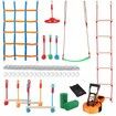 Ninja Warrior Obstacle Course for Kids 15.24 m Weatherproof Slacklines 500lbs Weight Capacity Monkey Line Outdoor Playset Equipment Backyard Toys