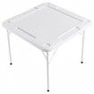 Mahjong Table Square 4 Player Folding Card Table with 4 Cup Holders & 4 Chip Trays Portable Domino Game Table with 1 Set of Dominoes