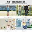 Ninja Warrior Obstacle Course for Kids 2 x 17m Weatherproof Slacklines 227kg Weight Capacity Monkey Line Outdoor Playset Equipment Backyard Toys