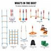 Ninja Warrior Obstacle Course for Kids 2 x 17m Weatherproof Slacklines 227kg Weight Capacity Monkey Line Outdoor Playset Equipment Backyard Toys