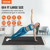 Exercise Mat Non Slip High Density Premium Yoga Mat Exercise Yoga Mat for Men & Women Fitness & Exercise Mat with Bag & Carry Strap (6x4ft)