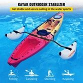 Kayak Outrigger Stabilizers 2 PCS PVC Inflatable Outrigger Float with Sidekick Arms Rod Standing Float Stabilizer System Kit for Kayaks Canoes Fishing Boat