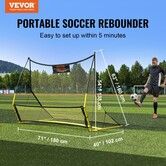 Soccer Trainer 2-IN-1 Portable Soccer Rebounder Net Iron Soccer Practice Equipment Sports Football Rebounder Wall with Portable Bag Perfect for Team Solo
