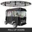 4 Passenger Golf Cart Cover Driving Enclosure Waterproof Person Roll-up Door