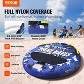 Towable Tube for Boating 1-2 Riders Inflatable Boat Tubes and Towables 340 lbs 51.8" Round Water Sport Towable Tube for Boat to Pull Full Nylon Cover EVA