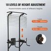 Power Tower with Bench 10-Level Height Adjustable Pull Up Bar Stand Dip Station & Detachable Bench Fitness Equipment with Backrest Elbow Pads 440LBS