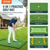 PRO 5x4ft Golf Hitting Mat Turf Golf Training Aid Indoor Outdoor Practice