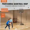 Basketball Hoop 4-10 ft Adjustable Height Portable Backboard System 44 inch Basketball Hoop & Goal Basketball Set with Wheels Stand and Fillable Base