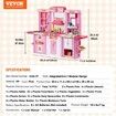 Kitchen Playset Kids Pretend Cooking Play Toy 74 Piece Accessories Pink