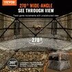 Hunting Blind 270degree See Through Ground Blind 4-5 Person Pop Up Deer Blind with Carrying Bag Portable Resilient Hunting Tent One-Way See-Through Mesh