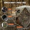 Hunting Blind 270 degree See Through Ground Blind 1-2 Person Pop Up Deer Blind with Carrying Bag Portable Resilient Hunting Tent 3 Horizontal Windows