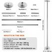 Professional Dancing Pole Spinning Static Dancing Pole Kit Portable Removable Pole 45mm Heavy-Duty Stainless Steel Pole Height Adjustable Fitness Pole