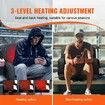 Double Heated Stadium Seat with Back Support 3 Level Heating Wide Bleacher Seat Folding Portable Padded Reclining Chair with Hook Pocket Cupholder (2 Set)