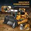 9 Channel Metal RC Bulldozer,Realistic Remote Control Kids Construction Play Toys with Lights and Sound,Track Type Tractor Toys,Birthday Gift for Ages 3+