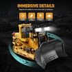 9 Channel Metal RC Bulldozer,Realistic Remote Control Kids Construction Play Toys with Lights and Sound,Track Type Tractor Toys,Birthday Gift for Ages 3+