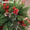 Prelit Planter Bushes,2025 Holiday Planter Filler,Prelit Planter Bushes Christmas,Topsworth Prelit Planter Bushes with Led Lights & Red Berries (2pcs)