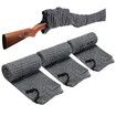 3pcs Gun Shotgun Socks Rifle Cases Pistol Sleeves 137x10cm Handgun Airsoft Storage Protector Silicone Treated Fabric Knit with Drawing Closure Grey