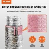 Dryer Vent Hose 254MM Insulated Flexible Duct 7.62M Long w/ 2 Duct Clamps Heavy-Duty Three Layer Protection for HVAC Heating Cooling Ventilation & Exhaust