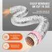 Dryer Vent Hose 254MM Insulated Flexible Duct 7.62M Long w/ 2 Duct Clamps Heavy-Duty Three Layer Protection for HVAC Heating Cooling Ventilation & Exhaust