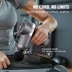 Massage Gun Deep Tissue Percussion Muscle Massager for Athletes with 5 Speed Levels & 6 Massage Heads 7.4V 2500mAh Batteries Handheld Electric Massage Gun
