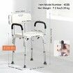 Shower Chair Shower Seat with Back Adjustable Height Shower Stool Shower Chair for Inside Shower Bathtub Non-slip Bathroom Bench Bath Chair 158.8 kg