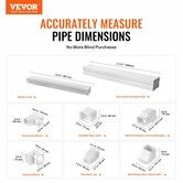 Mini Split Line Set Cover 76.2mm W 5350mm L PVC Decorative Pipe Line Cover For Air Conditioner with 4 Straight Ducts & Full Components Paintable