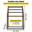 Pool Towel Rack 5 Bar Brown Freestanding Outdoor PVC Trapedozal Poolside Storage Organizer Include 8 Towel Clips Mesh Bag Hook Also Stores Floats & Paddles