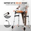 Folding Walker Aluminum Mobility Walker Aid with Adjustable Height & Wheel