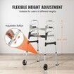 Folding Walker Aluminum Mobility Walker Aid with Adjustable Height & Wheel