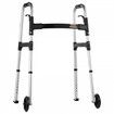 Folding Walker Aluminum Mobility Walker Aid with Adjustable Height & Wheel