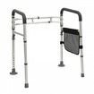 Toilet Safety Rail Folding Toilet Seat Frame Adjustable Width & Height Fit Most Toilets Supports 136kg Stand Alone Toilet Handles Grab Bars with Padded Arm
