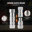 1/2" Flat Face Hydraulic Couplers 1/2" NPT Skid Steer Couplers 2 Dust Caps
