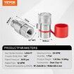 1/2" Flat Face Hydraulic Couplers 1/2" NPT Skid Steer Couplers 2 Dust Caps