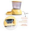 Automatic Pet Feeder with Recordable Message and Built-In Microphone - Yellow