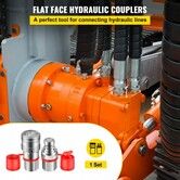 Flat Face Hydraulic Couplers Skid Steer Quick Coupling 1/2" Body 1/2" NPT