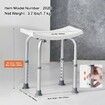 Shower Chair Adjustable Height Shower Stool with Built-in Handles Shower Seat for Inside Shower or Tub Non-Slip Bench Bathtub Stool Seat 158.8 kg Capacity