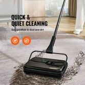 Carpet Sweeper 200 mm Sweeping Paths Floor Sweeper Manual Non Electric 300 ml Dustbin Capacity with Comb for Home Office Rugs Hardwood Surfaces