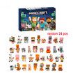 Christmas Advent Calendar 24 Days Building Blocks Toy Figures, Including 24 Random Figures Christmas Toys for Boys Girls Age 3 Up, B