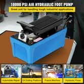 Air Hydraulic Pump 10000 PSI Air Over Hydraulic Pump 1/2 Gal Reservoir Air Treadle Foot Actuated Hydraulic Pump 3/8" NPT with 6.56 ft Hose 2 Connector