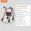 Rollator Walker for Seniors and  Lightweight Aluminum Foldable Rolling Walker with Adjustable Seat and Handle Outdoor Mobility Rollator Walker