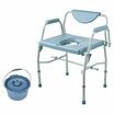 Commode Chair Bedside Commode with Drop-Down Arms and Detachable Backrest 5-Level Adjustable Height 7L Removable Bucket 1000LBS Capacity Portable Toilet