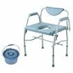 Commode Chair Bedside Commode with Drop-Down Arms and Detachable Backrest 5-Level Adjustable Height 7L Removable Bucket 1000LBS Capacity Portable Toilet