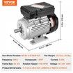0.75KW Electric Motor 1400 rpm AC 220~240V 5.45A 80 B3 Frame Air Compressor Motor Single Phase 19mm Keyed Shaft CW/CCW Rotation